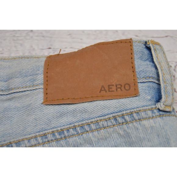 Aero High Rise Shorty Jean Shorts Women's Juniors Size 0 Distressed Pre-Owned - Picture 10 of 12